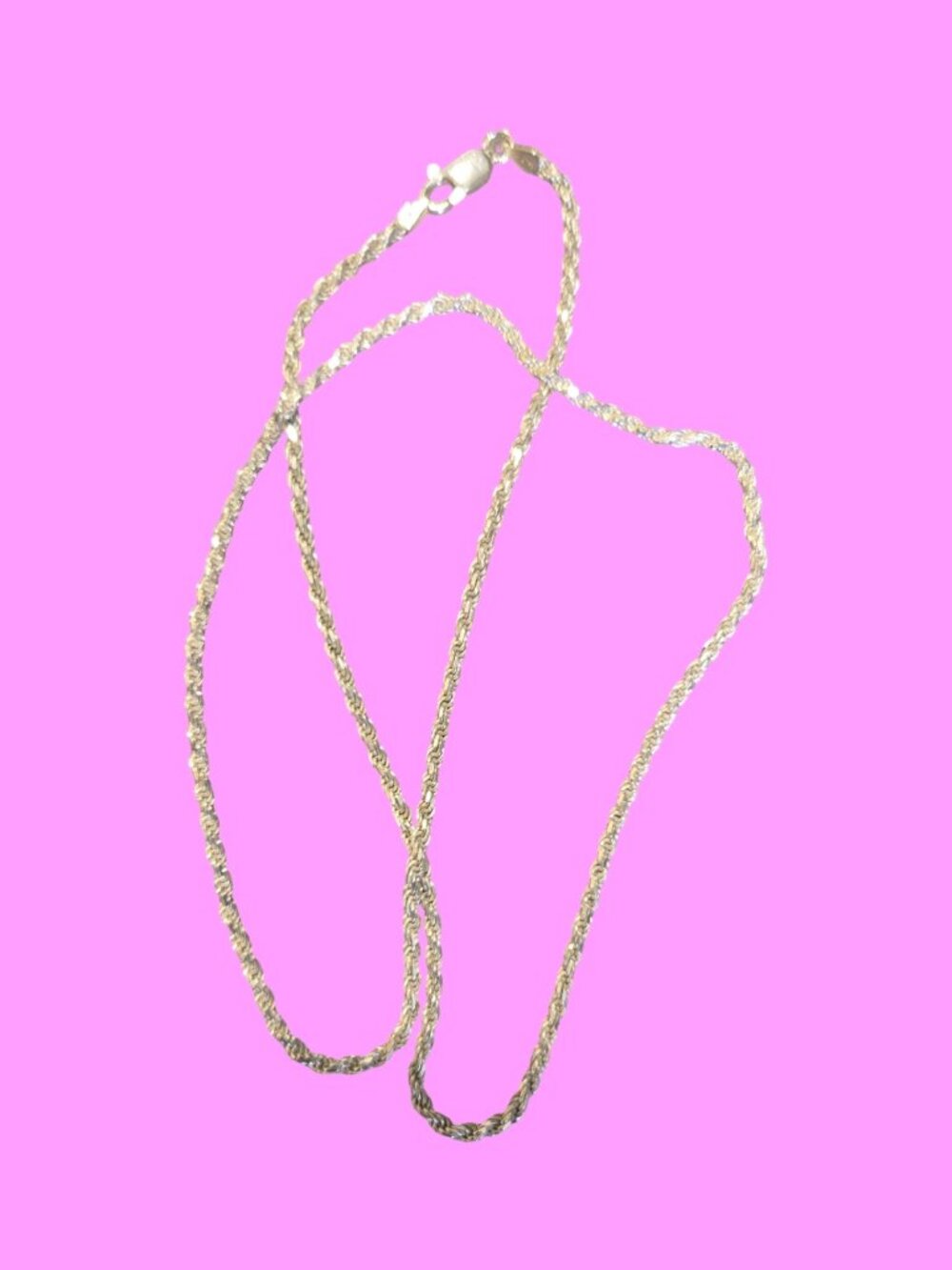 20 inch Sterling Italy Silver Rope Necklace~